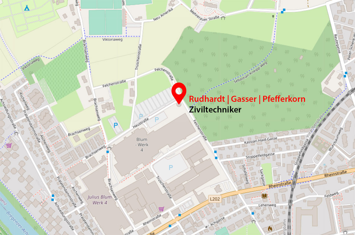 Lageplan Felchenstraße 7, 6900 Bregenz (c) Openstreetmap